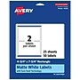 Avery Laser/Inkjet Multipurpose Labels, 7.75"  x 4.75", Matte White, 50/Pack (94255)~#|#~5BE09479-DEC1-4865-A463A6E5E3701975_sc7