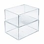 Azar Small Stackable Plastic Storage Bin, 2.5" x 4.25", Clear, 4/Pack (556731-4PK)~#|#~5BE8A2E2-818D-460D-B2E8535377991685_sc7