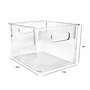 Isaac Jacobs Medium Plastic Storage Bins with Handles, 6" x 7.5" x 8.5", Clear, 4/Pack (PB01-CM4)~#|#~5BF2B274-26DB-4100-9F78C08EACB81C0D_sc7