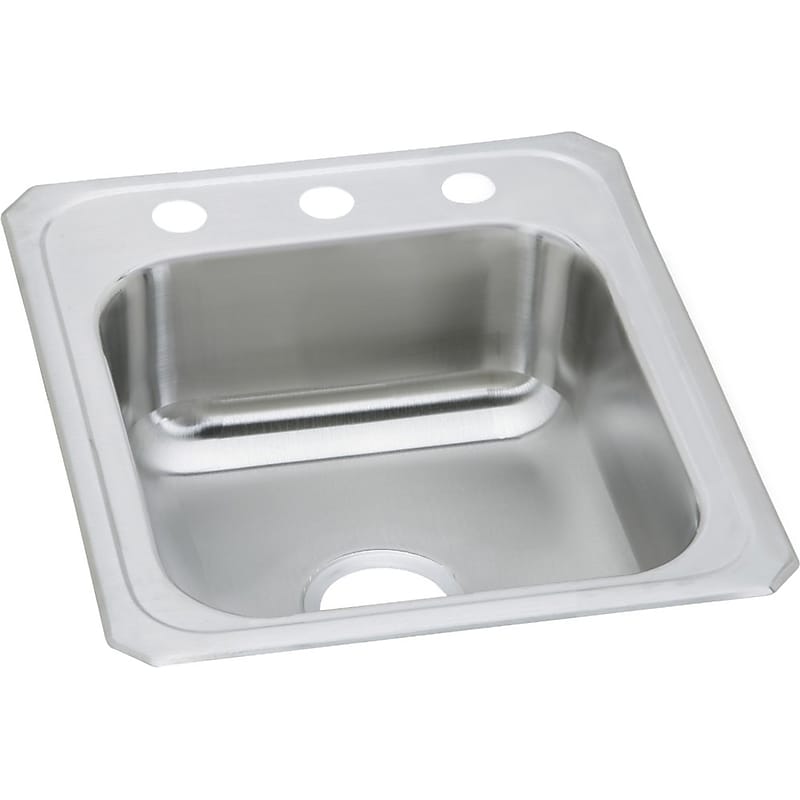 Elkay Celebrity 3-Hole Single-Bowl Drop In Sink, 21.25" x 17" x 6.88", Stainless Steel, Brushed Satin (CR17213) image 1