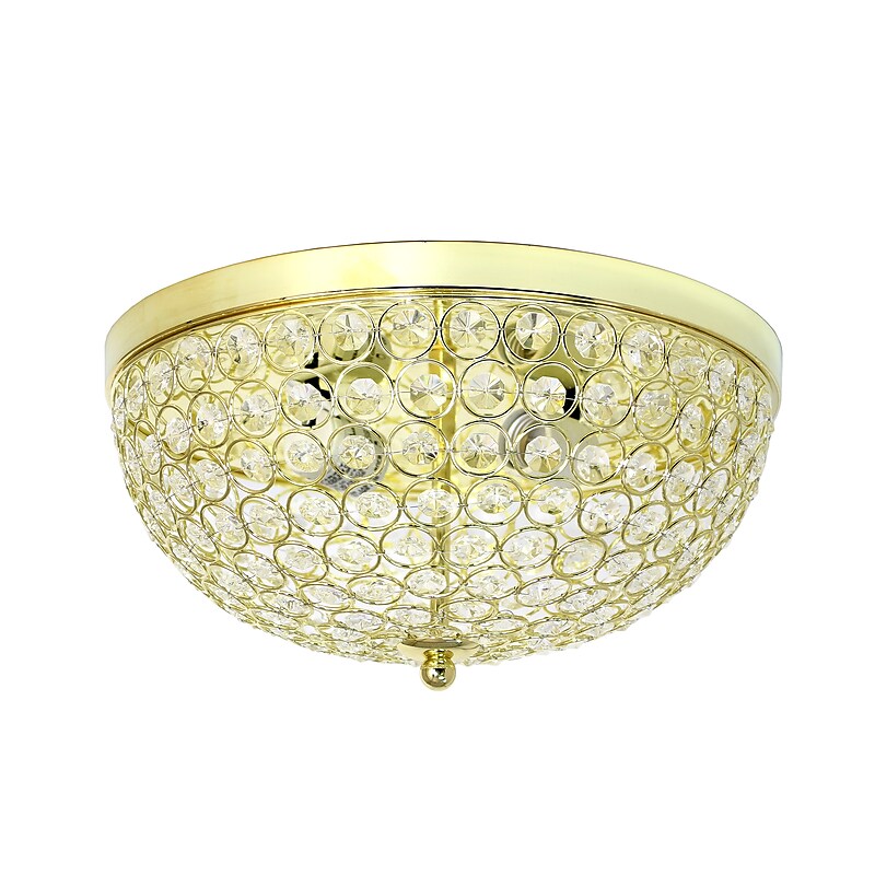 Lalia Home Crystal Glam 2 Light Ceiling LED Flush Mount, Gold (LHM-2000-GL) image 1