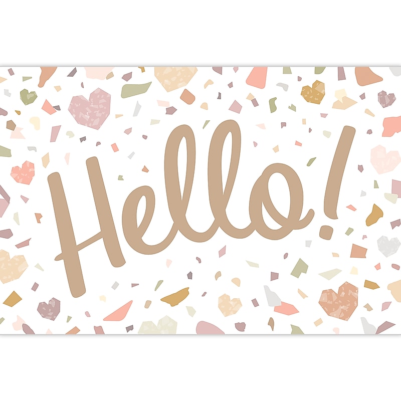 Teacher Created Resources Terrazzo Tones Hello Uncoated Postcards, Multicolored, 30 Cards/Pack, 6/Bundle (TCR7224-6) image 1