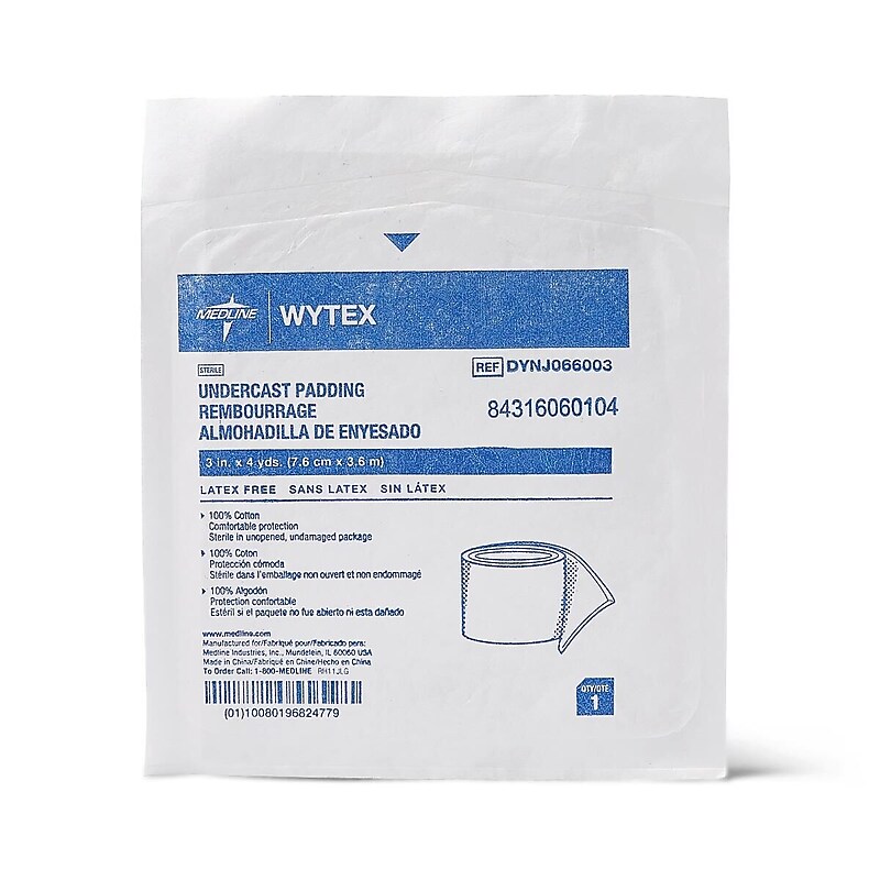 Wytex Sterile Undercast Paddings, 4 yds L x 3" W, 20/Pack (DYNJ066003) image 1