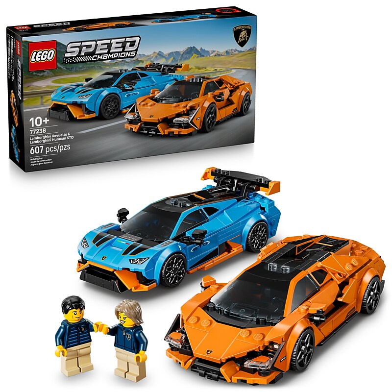 LEGO Speed Champions Lamborghini Revuelto & Huracan STO, 607 Pieces (77238) image 1