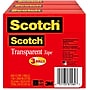 Scotch Transparent Clear Tape Refill, 1" x 72 yds., 3" Core, Clear, 3 Rolls/Pack (600-72-3PK)~#|#~5C009BAD-05CD-4E32-B8FC6422185B2042_sc7