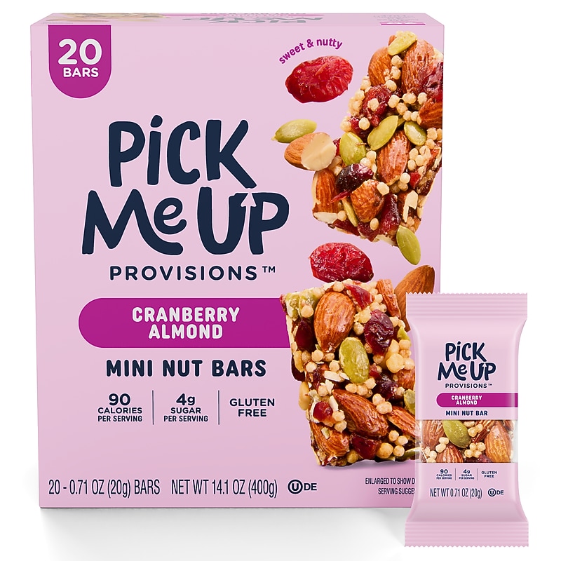 Pick Me Up Provisions™ Mini Gluten Free Cranberry Almond Nut Bar, 0.71 oz., 20 Bars/Box​ (PM63397) image 1