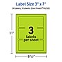 Avery Laser/Inkjet Multipurpose Rectangle Labels, 3" x 7", Bright Green, 30/Pack (94250)~#|#~5C060822-FEE2-4491-B717C65636B4FF0D_sc7