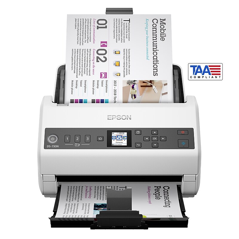 Epson DS-730N Network Color Document Scanner, TAA-Compliant image 1