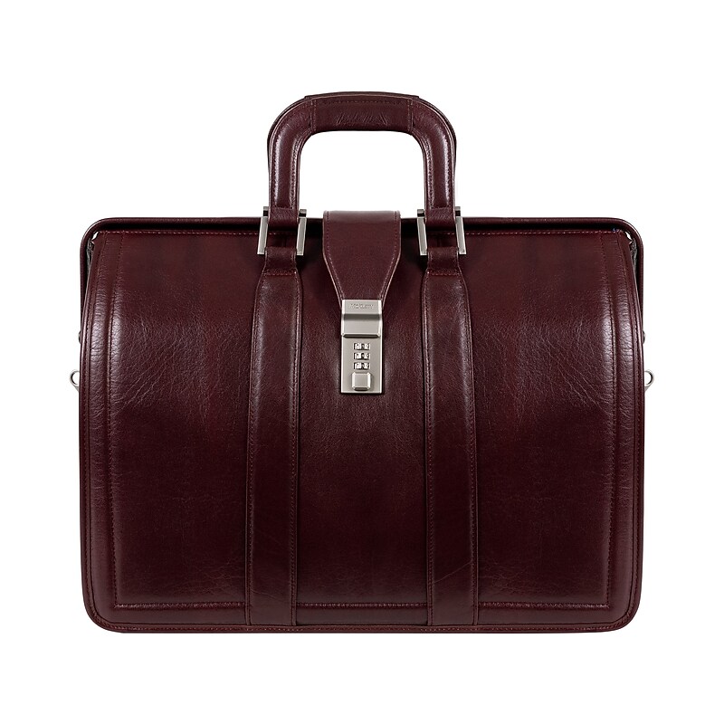 McKlein MORGAN Leather Litigator Laptop Briefcase, Burgundy (83346) image 1