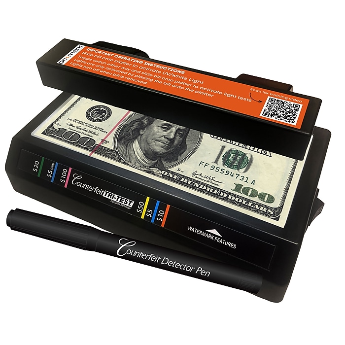 Dri Mark Tri-Test Counterfeit Detection Machine, Black (351TRI