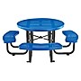Global Industrial 46" Round Outdoor Steel Picnic Table, Perforated Metal, Blue (262078BL)~#|#~5C2E2BD8-585F-4117-9E0DF31D98521A97_sc7