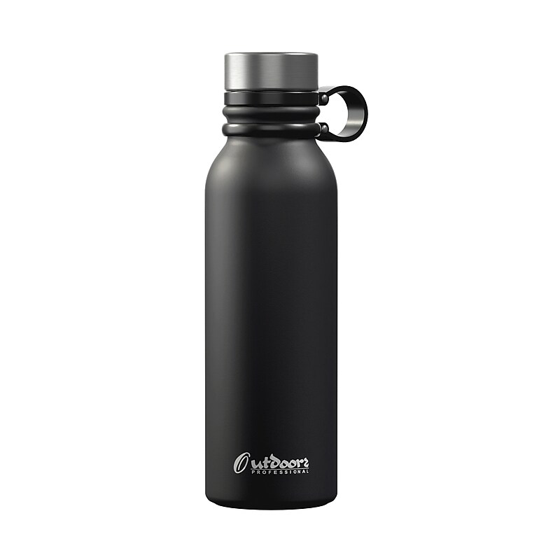 Outdoors Professional Stainless Steel Double-Walled Vacuum-Insulated Travel Bottle, 20 oz., Retro Good Vibes (OUTD9294) image 1