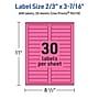 Avery Rectangle Laser/Inkjet Multipurpose Labels, 2/3" x 3-7/16", Bright Pink (600/Pack)~#|#~5C3894AC-6299-4697-B243921247CEDA8C_sc7