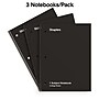 Staples 1-Subject Notebook, 8" x 10.5", College Ruled, 70 Sheets, Black, 3/Pack (ST58373C)~#|#~5C3A65FC-2582-44DF-9BB9249F472A79D8_sc7