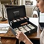 Excello Brands Steel Cash Box with Key Lock, 10 Compartments, Black (CHBX-6213-KY)~#|#~5C43C0EC-C402-4A44-9872DDF583C78D0E_sc7