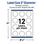 Avery Laser/Inkjet Circle Multipurpose Labels, 2" Dia., White, 120/Pack (S00F8M)~#|#~5C4E2EC5-5343-4B7B-8C95F1E822A549BF_sc7