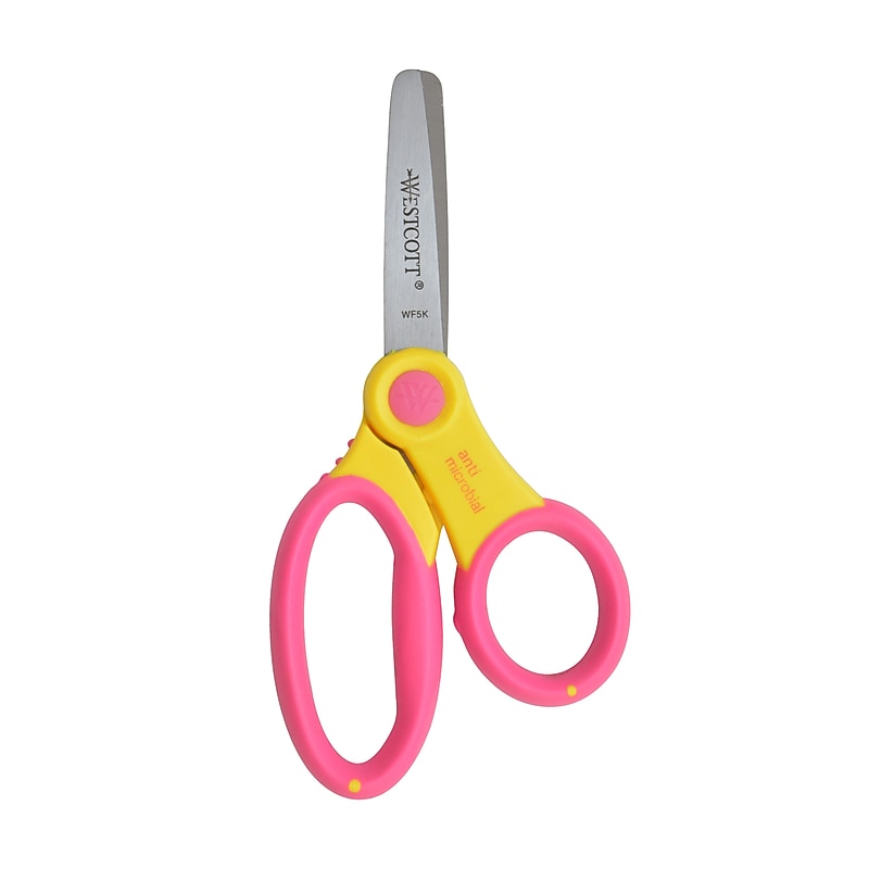 Westcott 5" Stainless Steel Kid's Scissors, Blunt Tip, Assorted Colors (14596) image 1