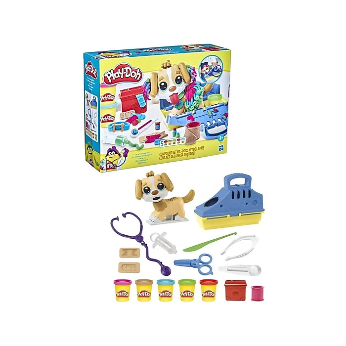 Play-Doh Care 'n Carry Vet Playset with Toy Dog (F3639) Staples