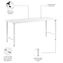 Bush Business Furniture Hustle 72W x 30D Computer Desk with Metal Legs, White (HUD272WH)~#|#~5C5B6BE7-940F-491B-917F20E09143E27D_sc7