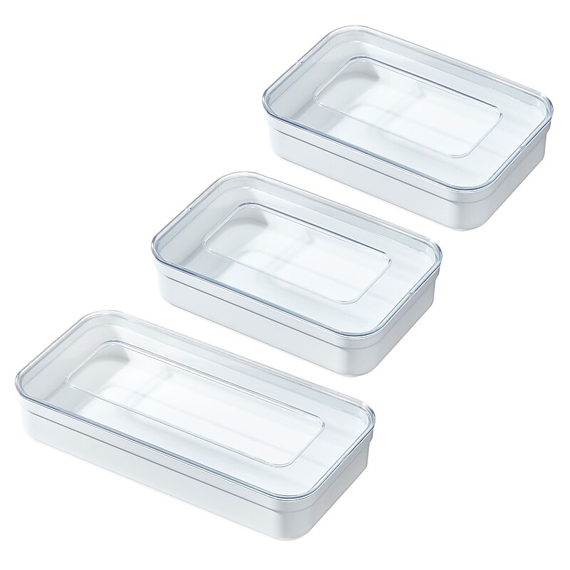 iDESIGN Storage Bag Dispenser, White/Clear, 2/Set (95614C3) image 1