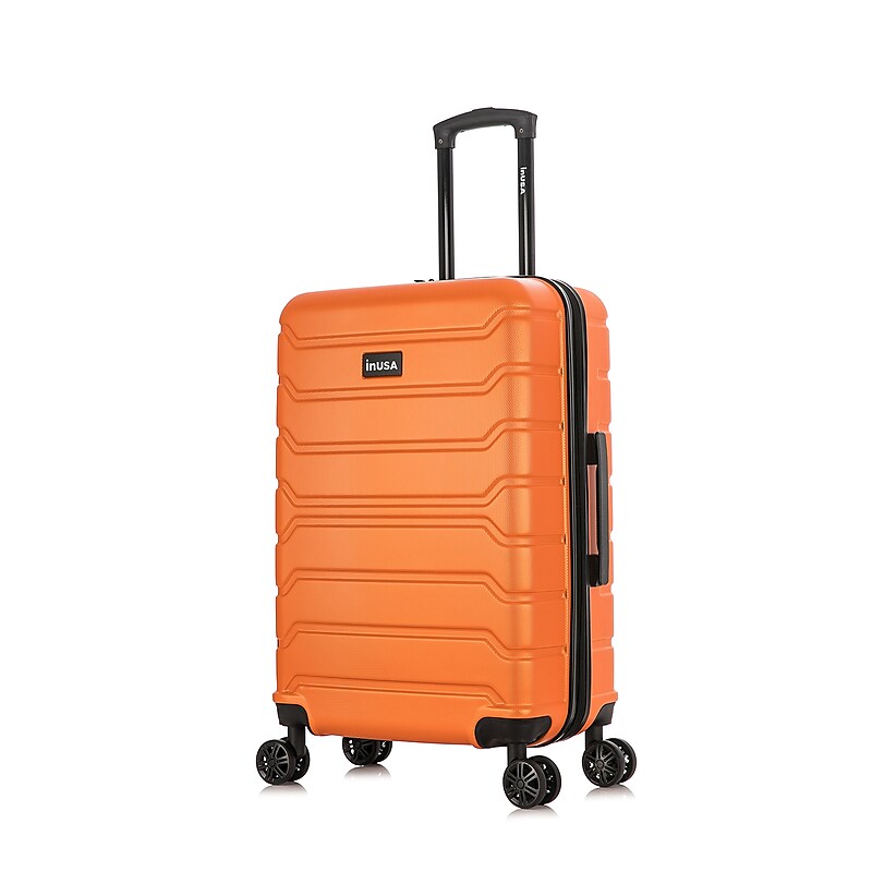 InUSA Trend 24" Hardside Suitcase, 4-Wheeled Spinner, TSA Checkpoint Friendly, Orange (IUTRE00M-ORA) image 1