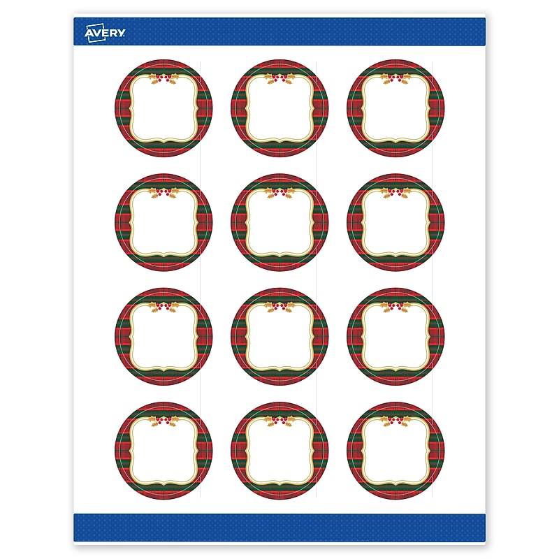 Avery Circle Multipurpose Labels, 2" Dia., White, 120/Pack (19479370512) image 1