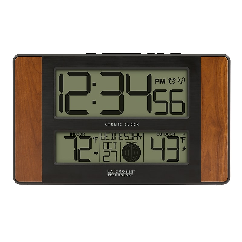La Crosse Technology Atomic Wall/Table Clock, 6.61" x 11.1" x 1.14" (513-1417CH-INT) image 1