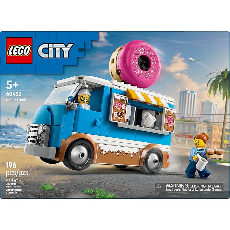 LEGO City Donut Truck Playset Vendor Vehicle Toy for Kids Aged 5 and up 60452 image 1