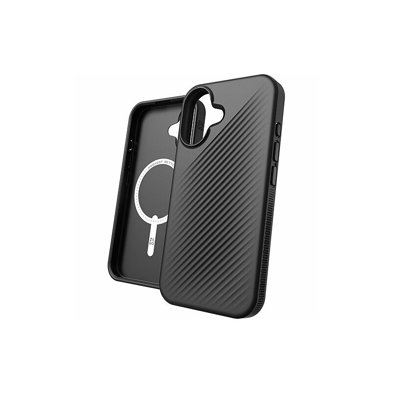 Zagg Luxe Snap MagSafe Phone Case for iPhone 16, Shock Absorbing, Black (702315006) image 1