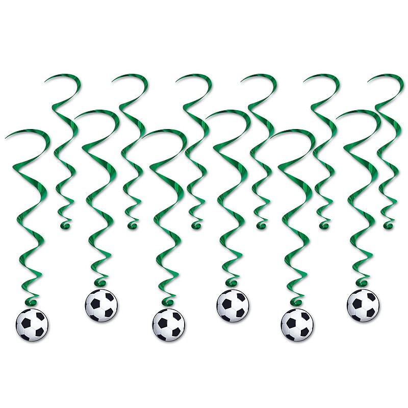 Beistle Soccer Ball Whirls, Multicolor, 12 Whirls/Pack, 3/Packs (53615) image 1