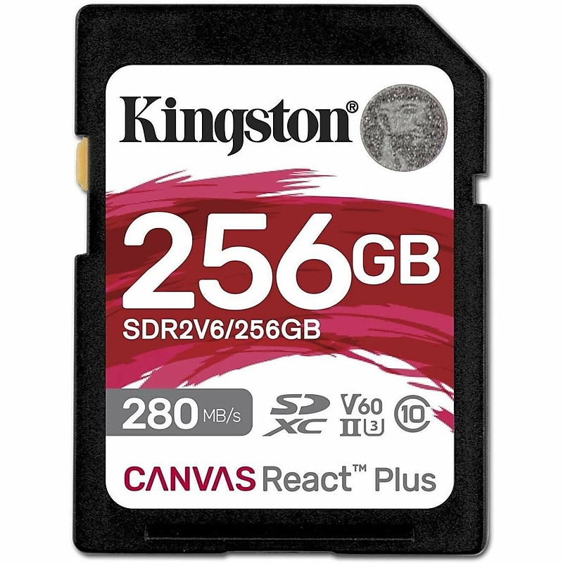 Kingston 256GB Canvas React Plus UHS-II SDXC Memory Card (SDR2V6/256GB) image 1
