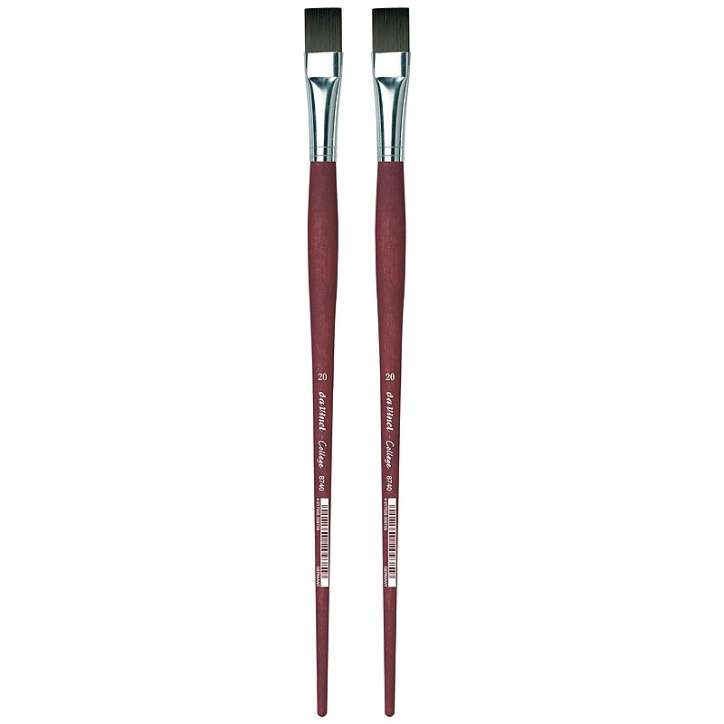 da Vinci COLLEGE Oil and Acrylic Synthetic Bristle, Flat Brush, 2/Bundle (DVXVA874020-2) image 1