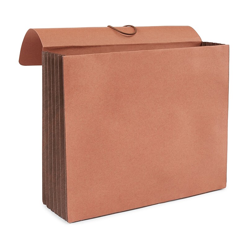 Staples® Extra-Wide Standard Wallets, 5-1/4" Expansion, Letter, Brown, 2/PK (18937) image 1