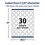 Avery Laser/Inkjet Round Multipurpose Labels, 1.25" Dia., White, 7500 Labels/Box (94505)~#|#~5C8D8C76-C9BA-491D-A83B06AFE5F964BA_sc7