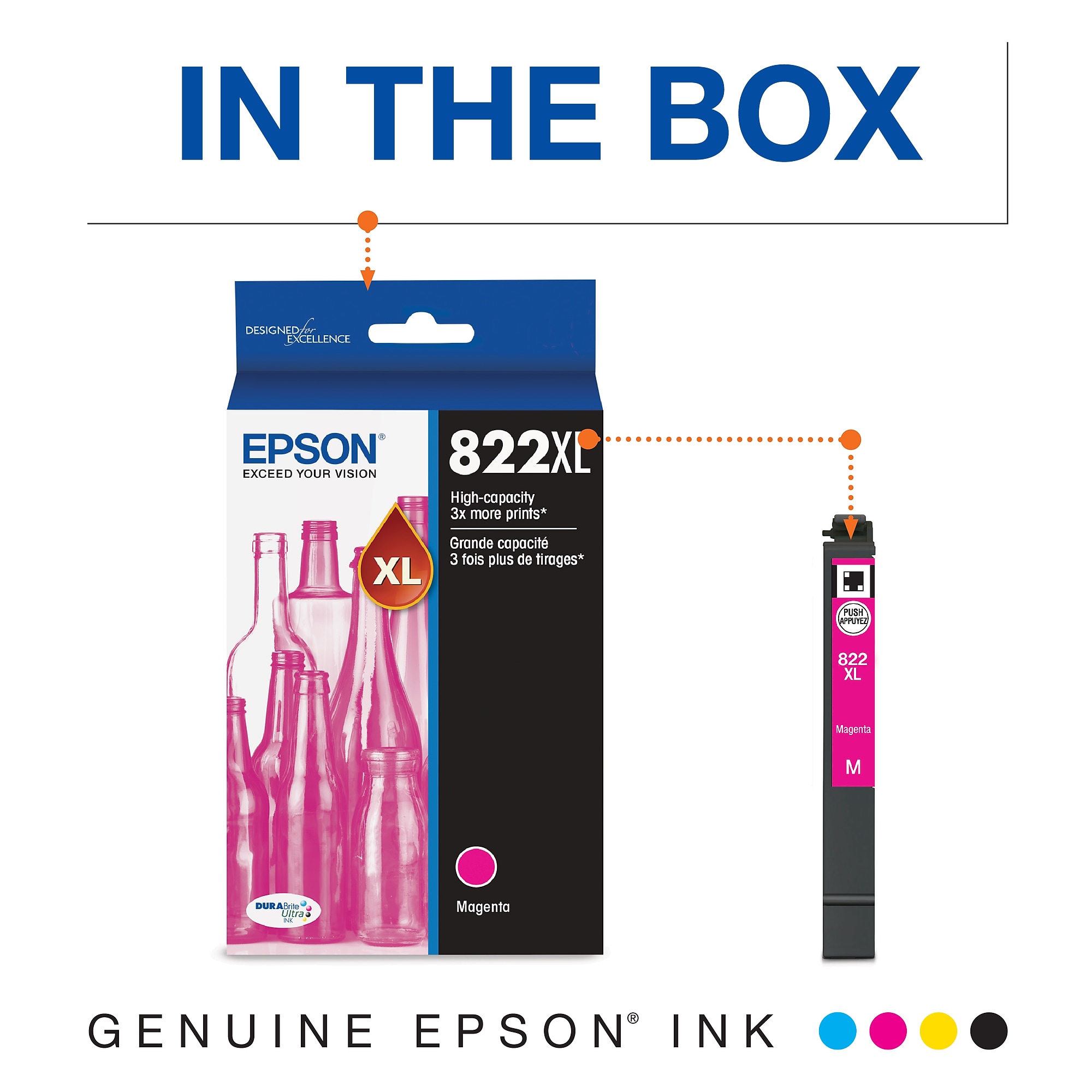 Epson T822XL Magenta High Yield Ink Cartridge (T822XL320-S) Sansujyuku sansujyuku.com