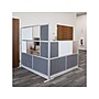 Luxor Workflow Series 8-Panel Freestanding Modular Room Divider System Starter Wall with Whiteboard, 70"H x 70"W, Gray/Silver~#|#~5C9C32A8-50D8-4263-811B2F4170DF1AF5_sc7