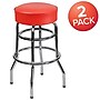 Flash Furniture Bruno Traditional Metal Double Ring Barstool without Back, Chrome/Red, 2-Pieces/Pack (2XUD100RED)~#|#~5C9D24C7-27DA-4931-AAF13E57A9AE9BEB_sc7