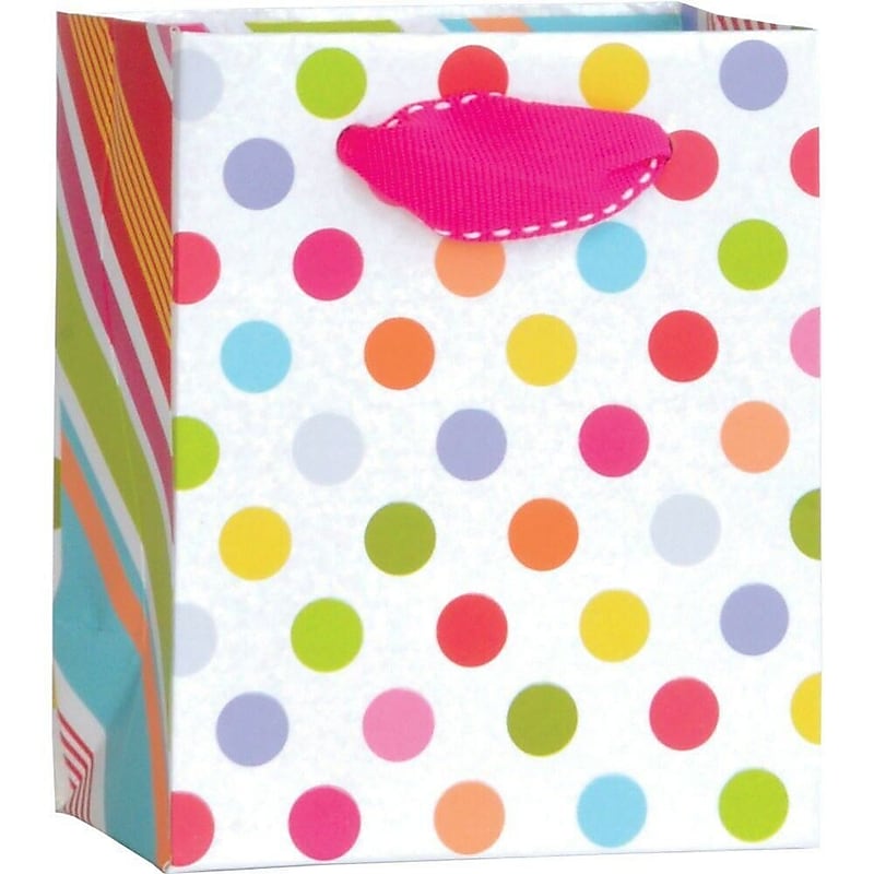 JAM Paper Polka Dot Small Gift Bags, 6/Pack (52622407679) image 1