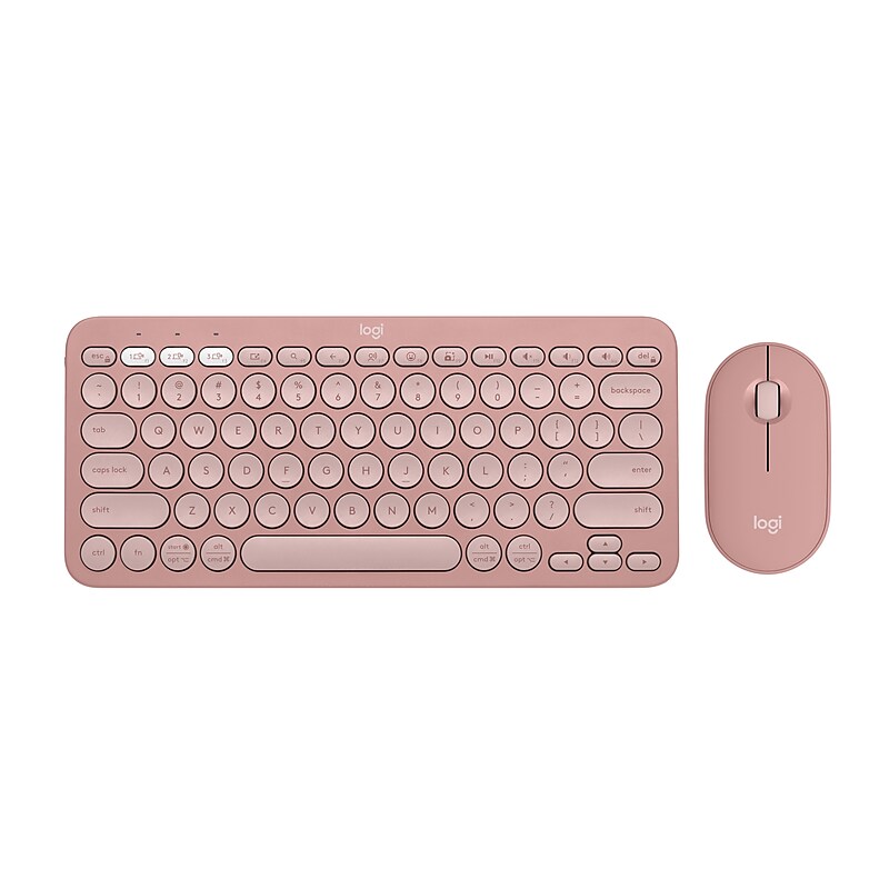 Logitech Pebble 2 Wireless Keyboard and Optical Mouse Combo, Tonal Rose (920-012199) image 1