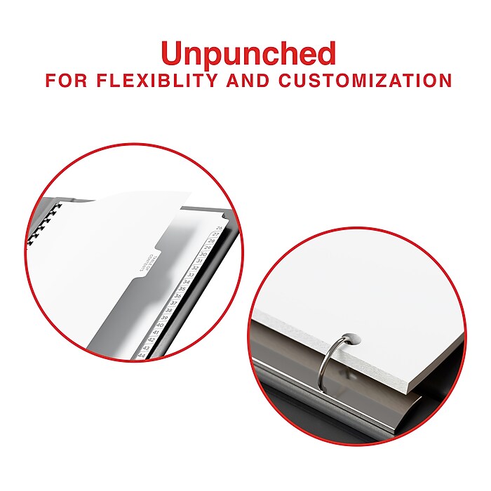 Staples Legal Numeric Exhibit Paper Dividers, 26-50 Tabs, White