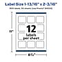 Avery Laser/Inkjet Multipurpose Labels, 2.1875" x ", Glossy Clear, 600/Box (94233)~#|#~5CB62192-A87A-4C3B-9E288C088BF115CF_sc7