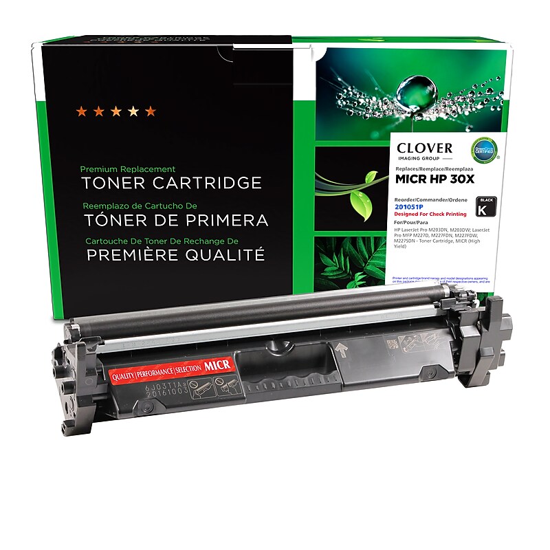 Clover Imaging Group Remanufactured Black High Yield MICR Toner Cartridge Replacement for HP 30X (CF230X(M)/02-82029-001) image 1