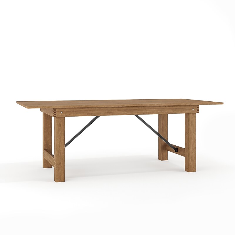 Flash Furniture Pine Wood Folding Farm Table, 40"D x 84"W, Antique Rustic (XAF84X40) image 1
