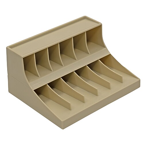 CONTROLTEK Two-Tier Rack, 11 Compartments, Pebble Beige (500013) | Staples