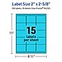 Avery Laser/Inkjet Multipurpose Rectangle Labels, 2" x 2-5/8", Bright Blue, 150/Pack (94235)~#|#~5CDADBB7-348A-4301-82E0EA11D9B16E39_sc7