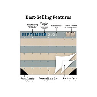 2023-2024 TF Publishing Kraft 22" x 17" Academic Monthly Desk Pad Calendar (AY24-8206)