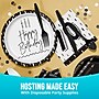 Say Hooray! Golden Wishes Birthday Props Paper Plates and Napkins Set, Multicolor, 48/Pack (DTC9506E702G)~#|#~5CDEEA0F-5E51-45C6-82A43807402E0C2A_sc7