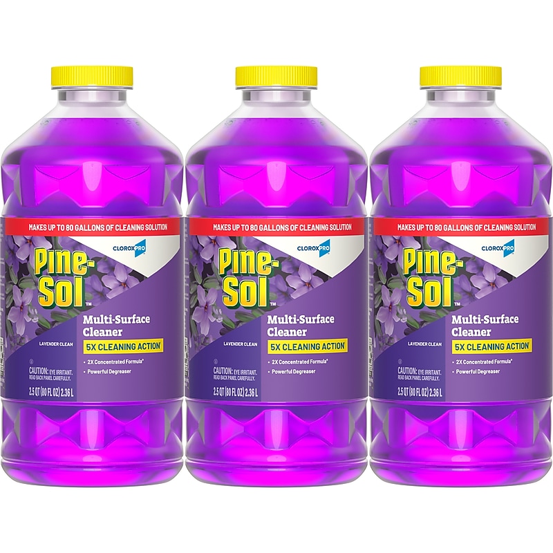 Pine-Sol Multi-Surface Cleaner Degreaser, Lavender Clean Scent, 80 fl. oz., 3/Carton (60608) image 1