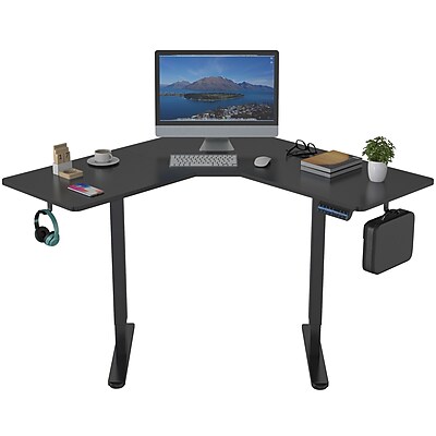 Mount-It! Height Adjustable Corner Sit-Stand Desk | MI-15003