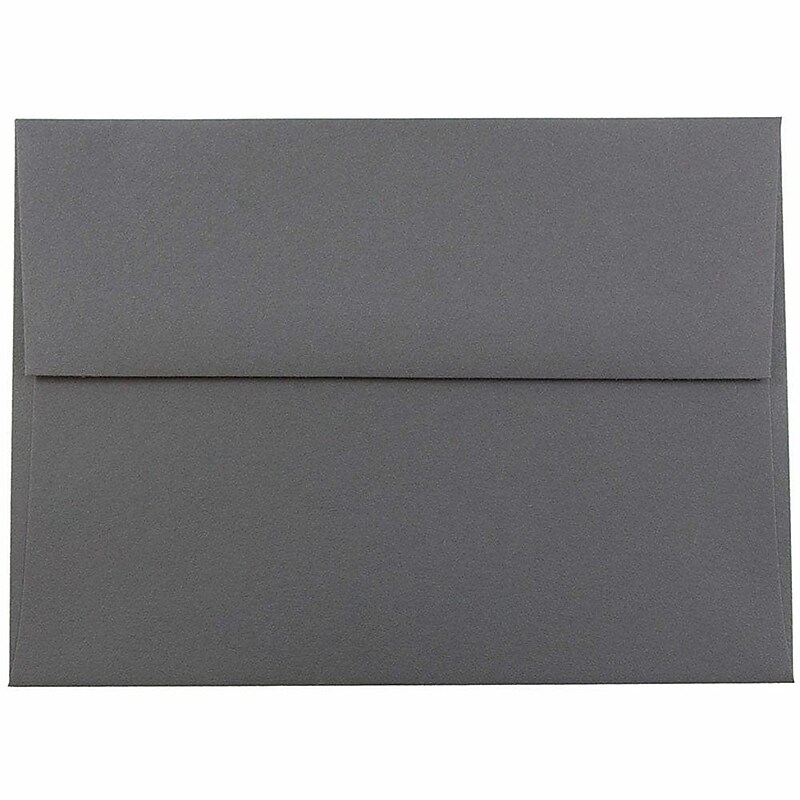 JAM Paper A6 Booklet Envelope 4 3/4" x 6 1/2", Dark Grey, 100/Pack (36396433d) image 1
